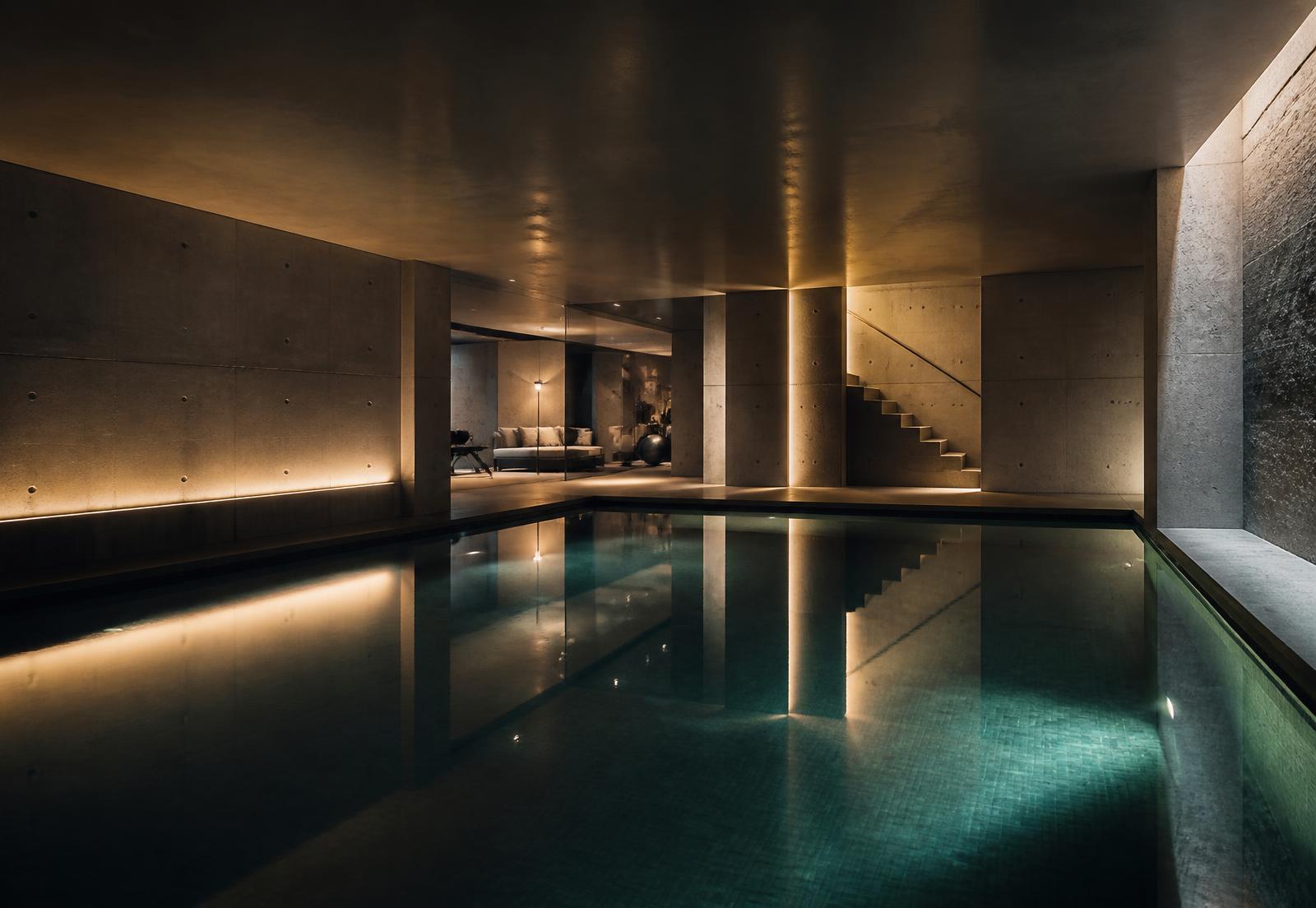 Below-ground leisure and wellness facility
